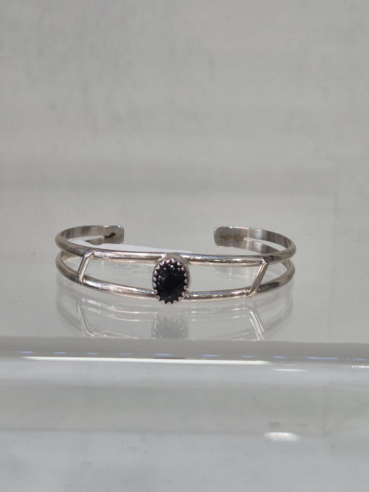 Sterling Silver & Onyx Baby Bracelet