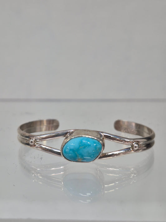 Turquoise & SS Baby Bracelet