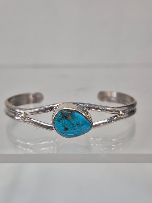 Turquoise & SS Baby Bracelet