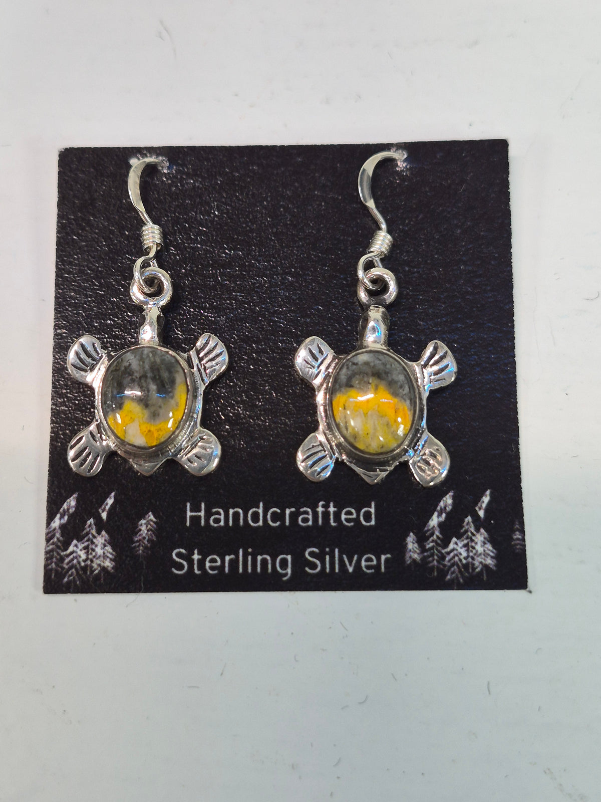 Bumblebee Jasper Turtle Earrings