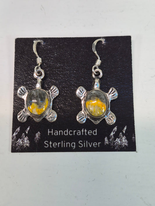 Bumblebee Jasper Turtle Earrings