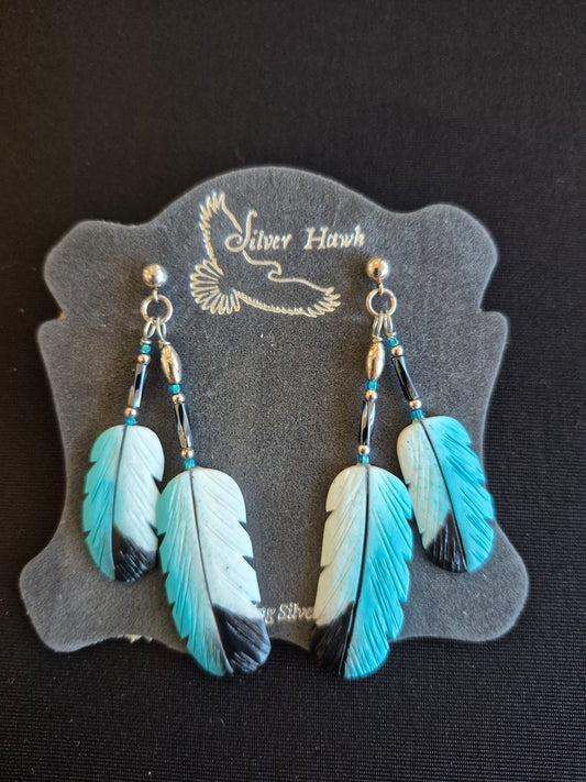 Carved bone Earrings
