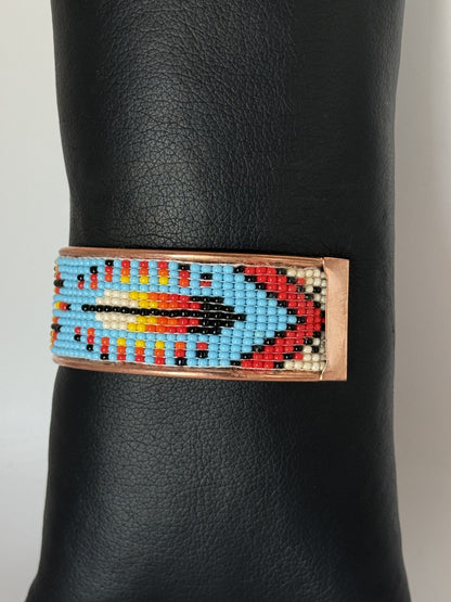 Copper Beaded Cuff Bracelet