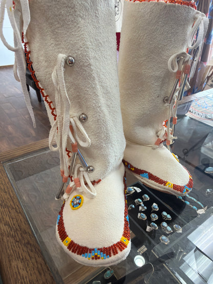 Beaded Kids Moccasins/Leggings Sz 7/8
