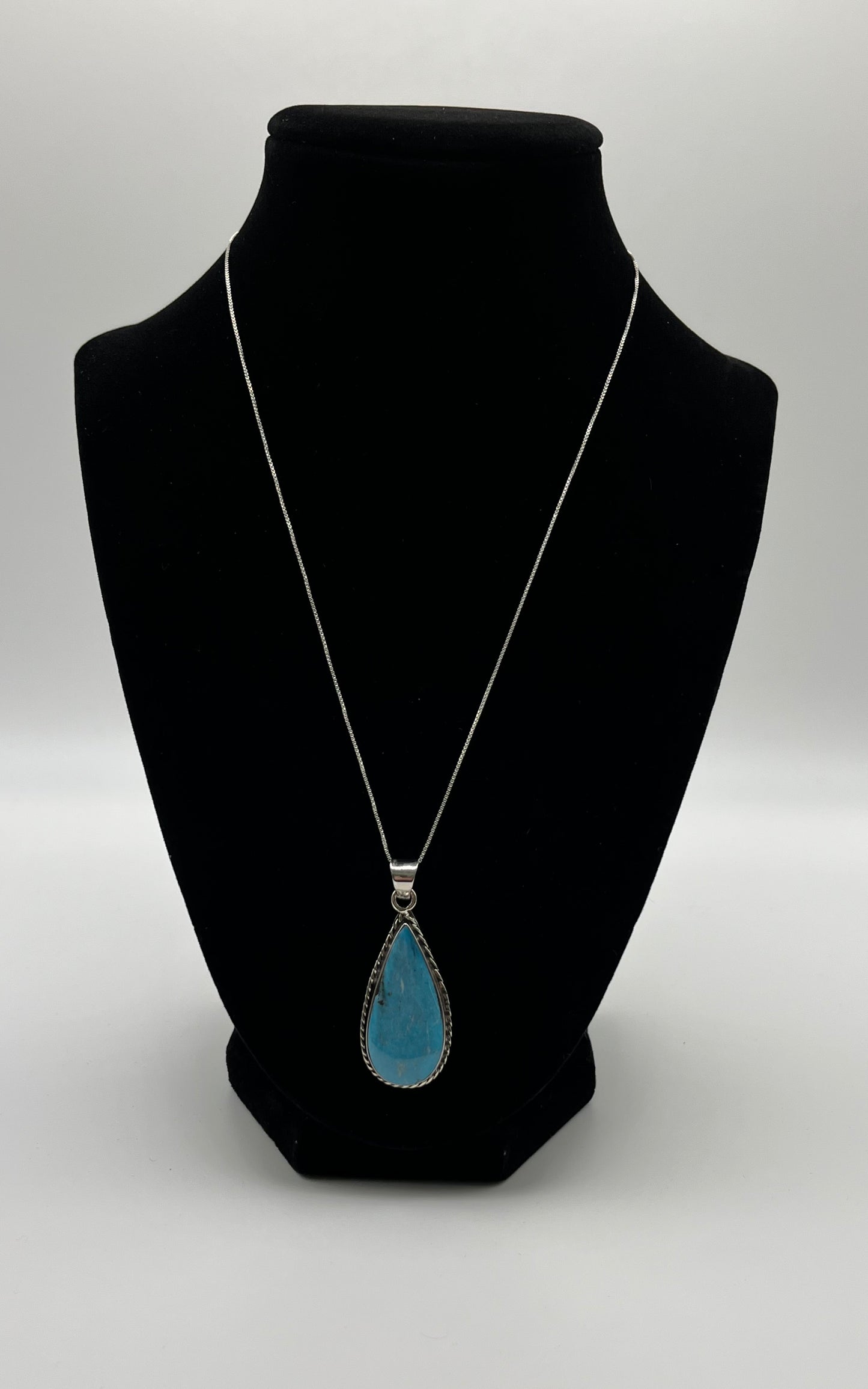 Turquoise and Sterling Silver Pendant with chain