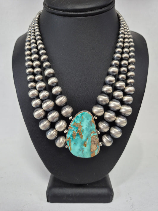 Navajo Pearl & Turquoise Statement Necklace