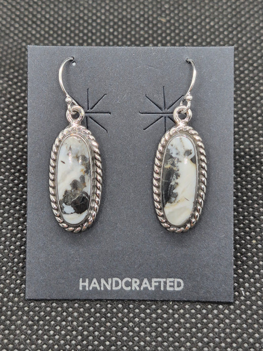 White Buffalo Turquoise Earrings