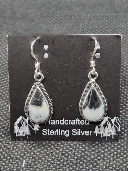 White Buffalo Turquoise Earrings