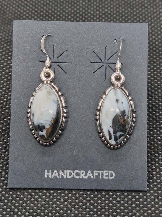 White Buffalo Turquoise Earrings