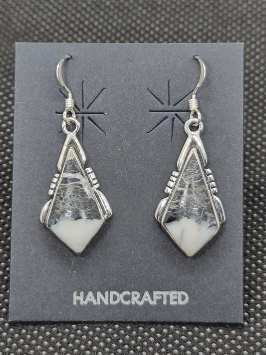 White Buffalo Turquoise Earrings