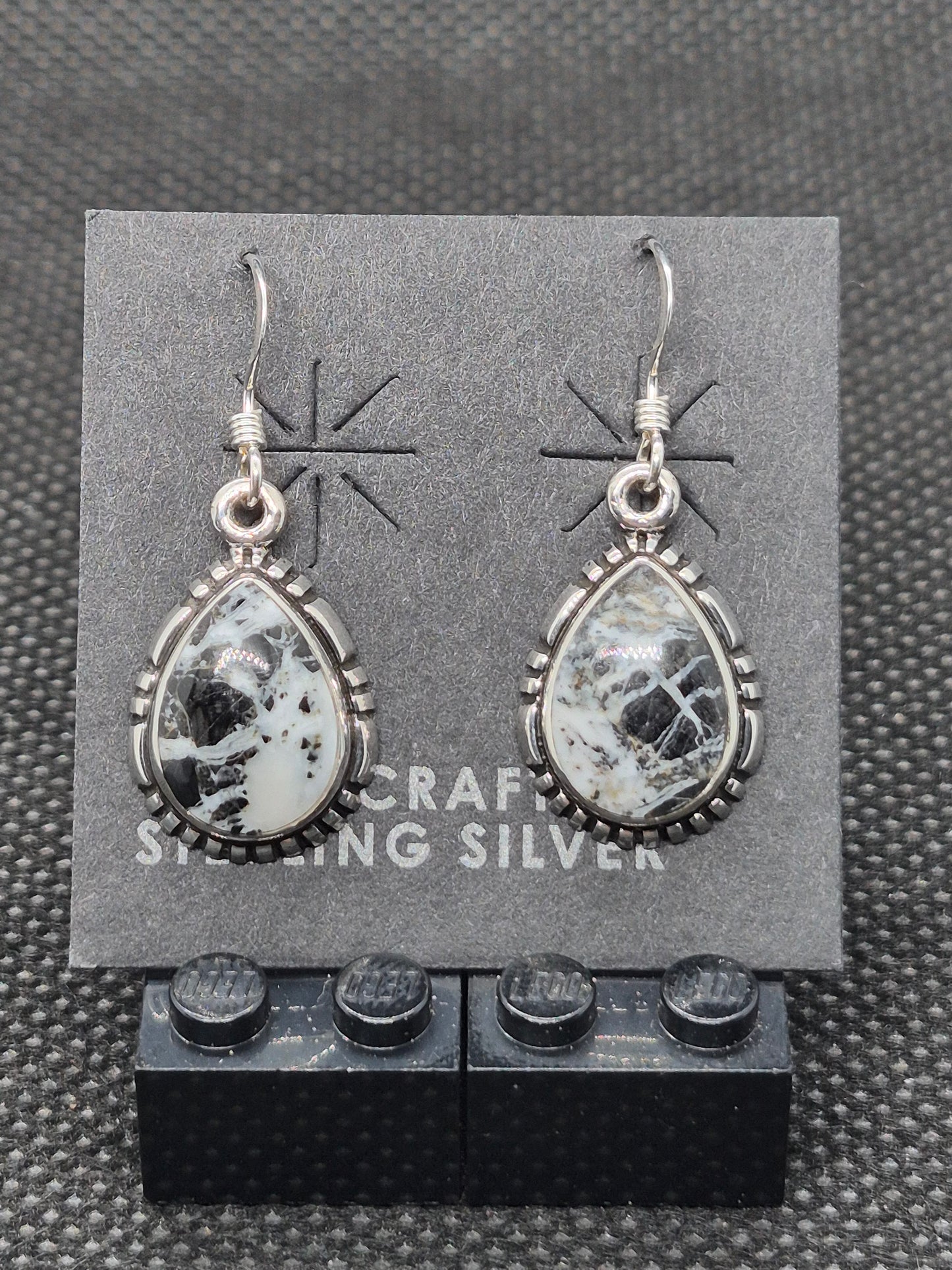 White Buffalo Turquoise Earrings