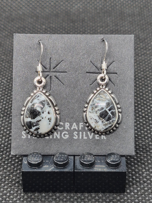 White Buffalo Turquoise Earrings
