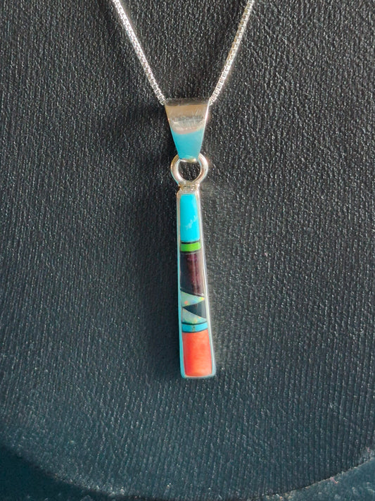 Sterling Silver & Inlay Necklace