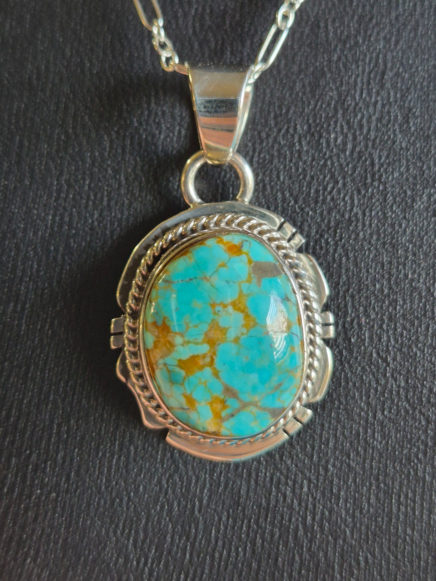 Sterling Silver & #8 Turquoise Necklace