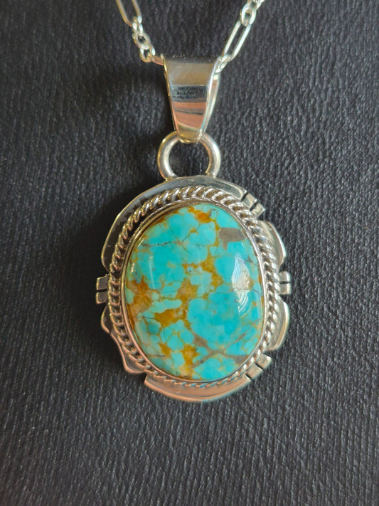 Sterling Silver & #8 Turquoise Necklace