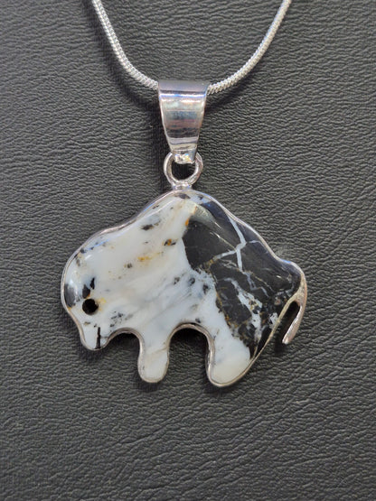 White Buffalo Turquoise Sterling Buffalo Necklace