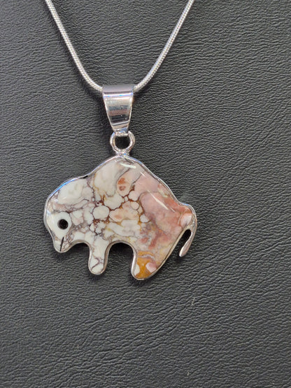 Wild Horse Turquoise & SS Buffalo Necklace