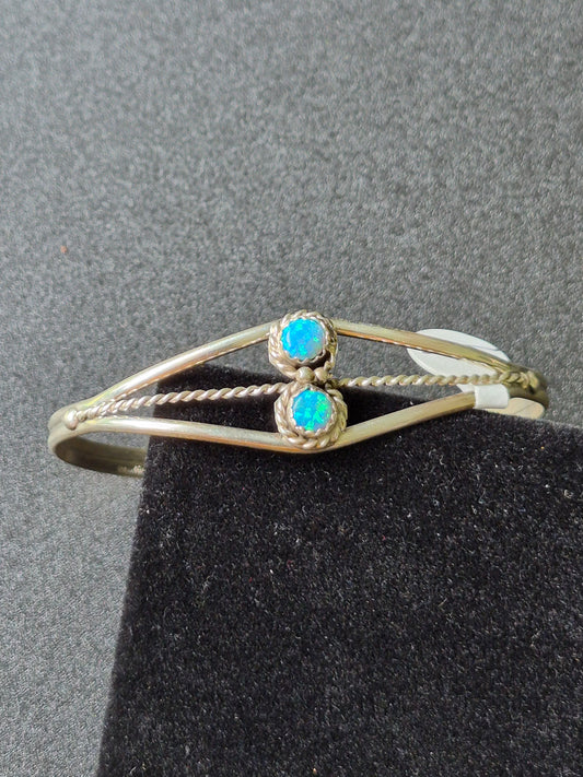 Lab Opal & Sterling Silver Bracelet