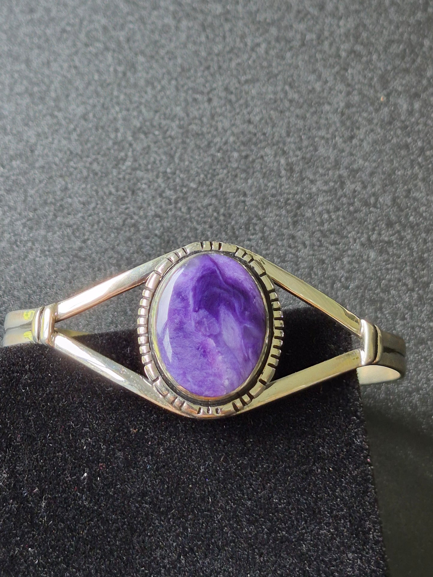 Charoite & Sterling Silver Bracelet