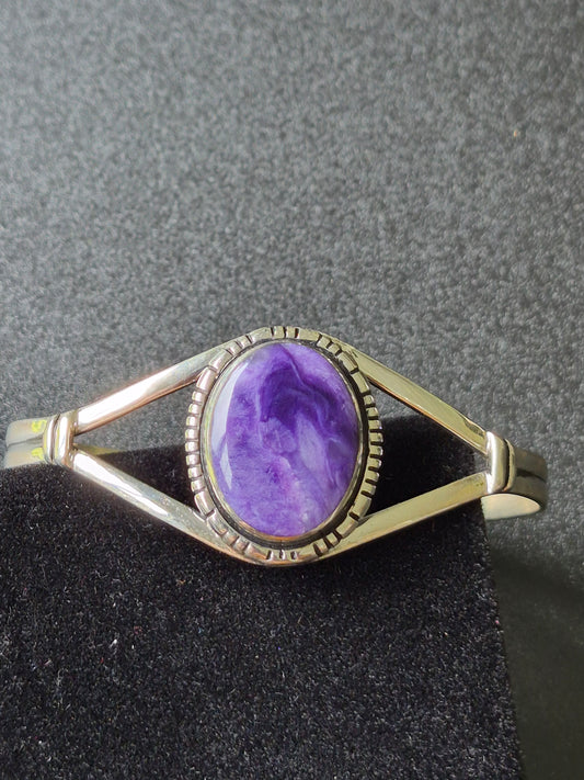 Charoite & Sterling Silver Bracelet