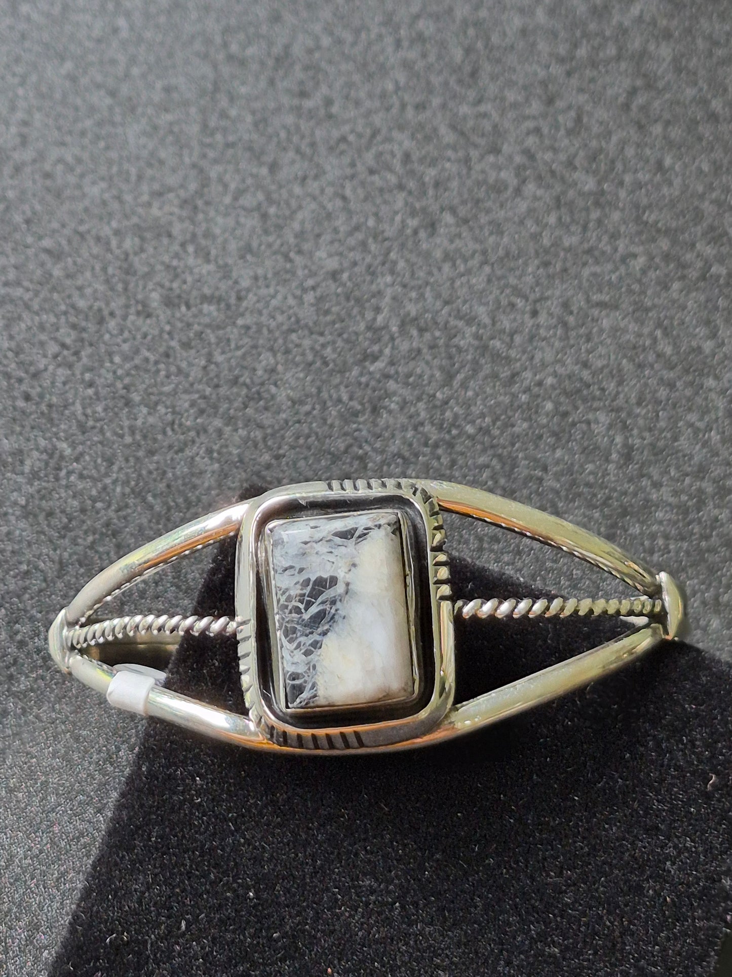 White Buffalo Turquoise & Sterling Silver Bracelet