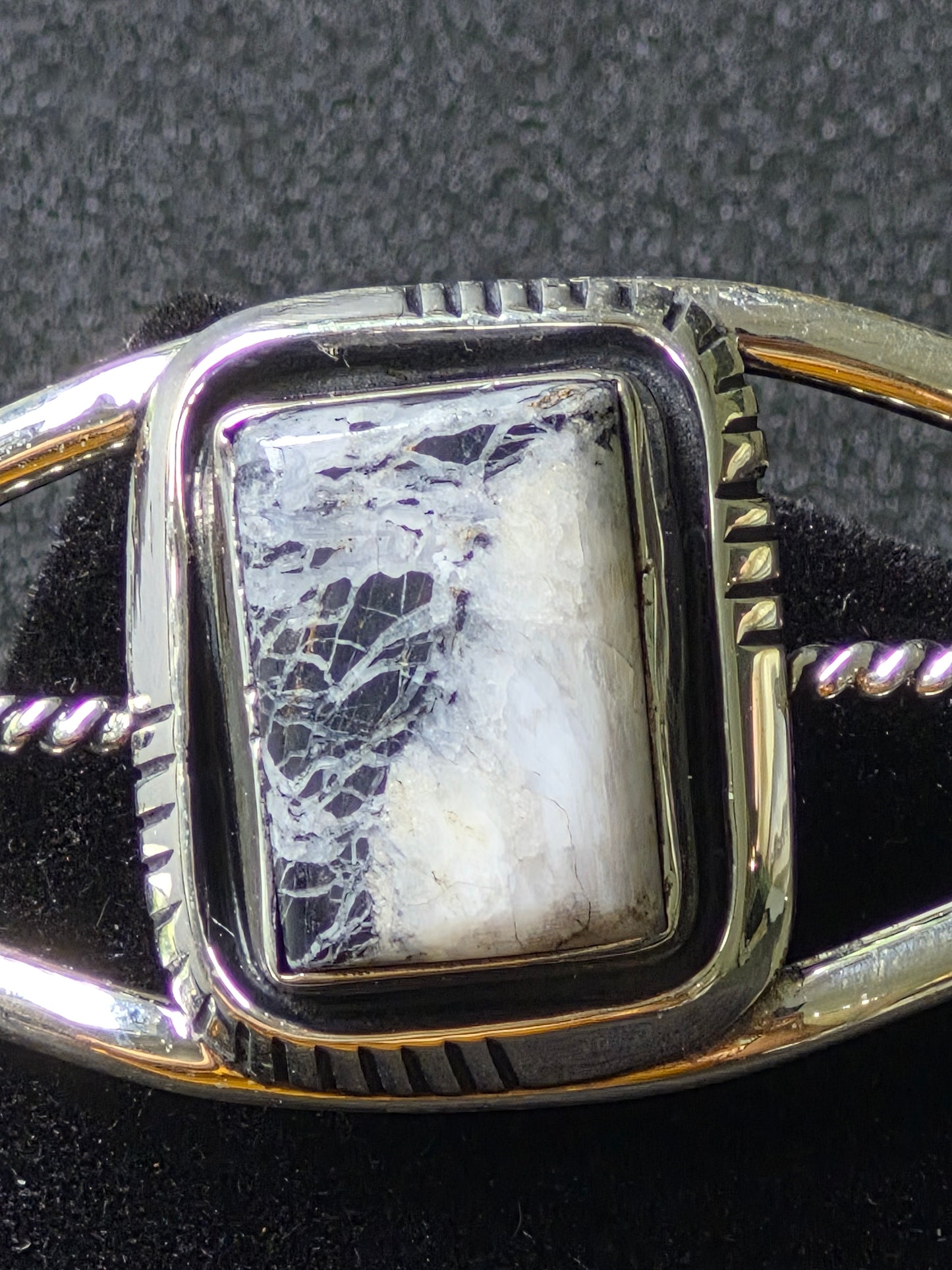 White Buffalo Turquoise & Sterling Silver Bracelet
