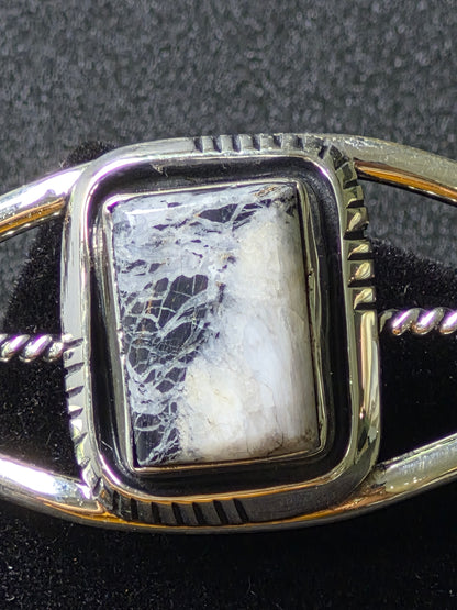 White Buffalo Turquoise & Sterling Silver Bracelet