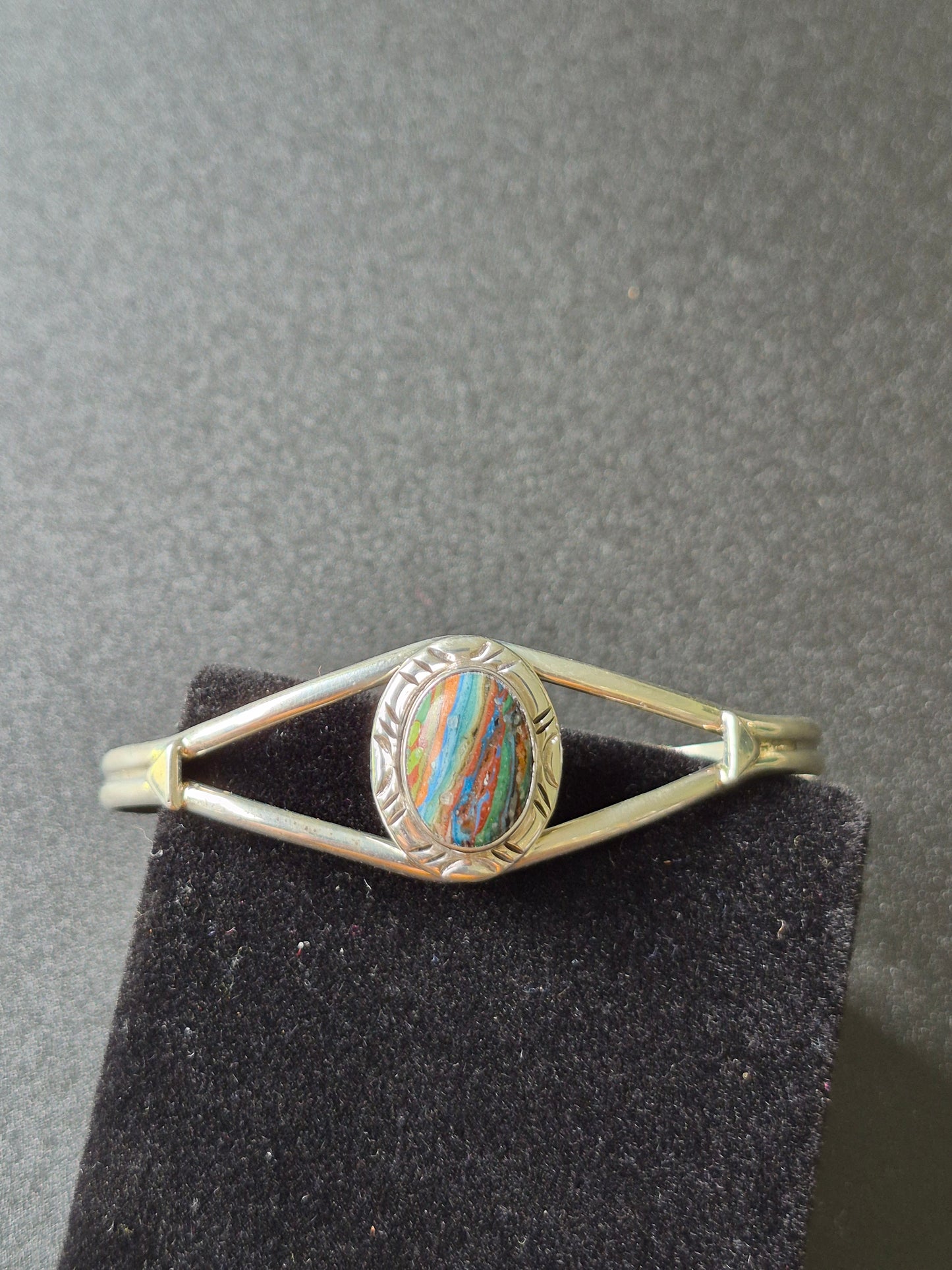 Sea Jasper & Sterling Silver Bracelet
