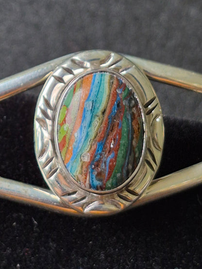 Sea Jasper & Sterling Silver Bracelet