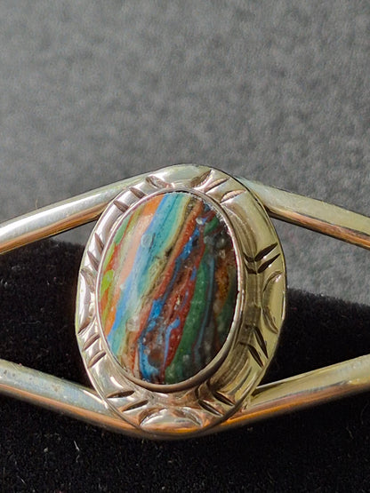 Sea Jasper & Sterling Silver Bracelet