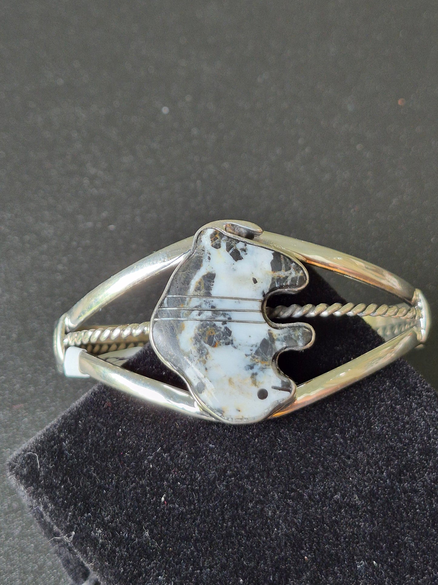 White Buffalo Turquoise & Sterling Silver Bracelet