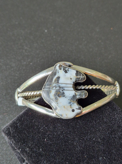 White Buffalo Turquoise & Sterling Silver Bracelet