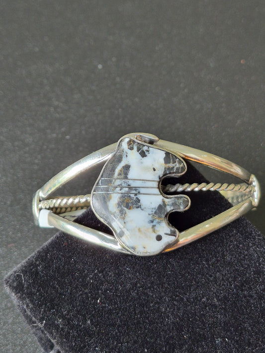 White Buffalo Turquoise & Sterling Silver Bracelet