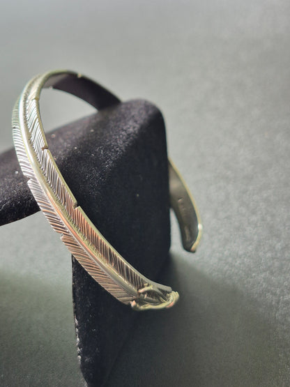 Thin Sterling Silver Feather Bracelet