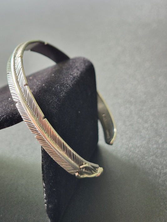 Thin Sterling Silver Feather Bracelet