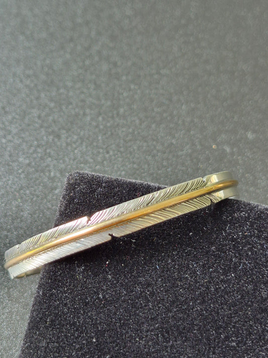 Sterling Silver & 12K Gold fill Feather Bracelet