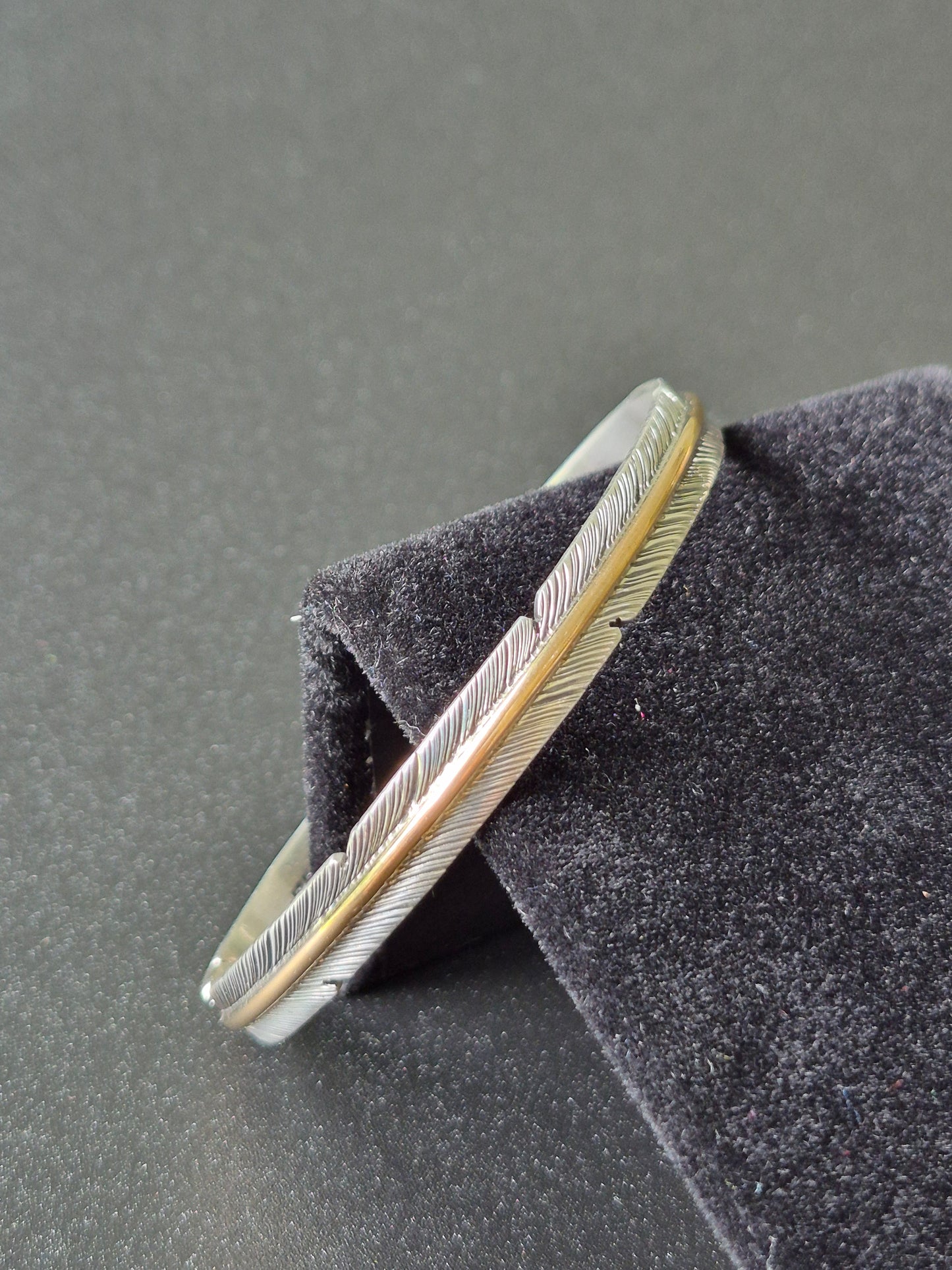 Sterling Silver & 12K Gold fill Feather Bracelet