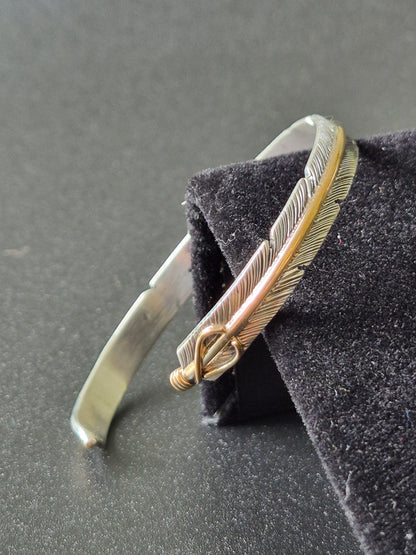 Sterling Silver & 12K Gold fill Feather Bracelet