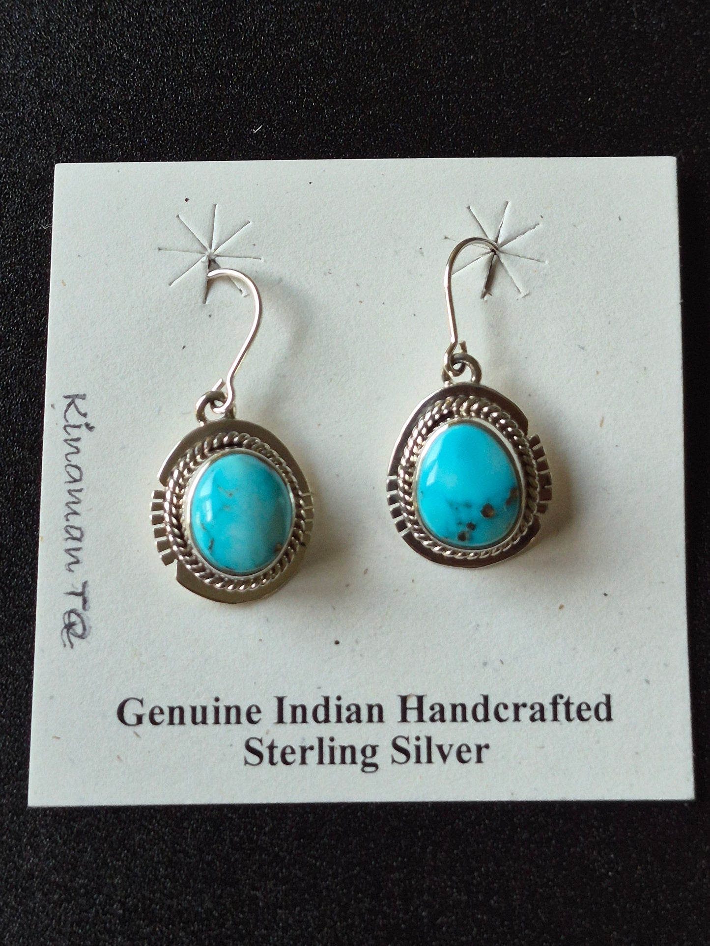 Kingman Turquoise & Sterling Silver Earrings