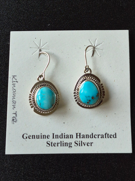 Kingman Turquoise & Sterling Silver Earrings
