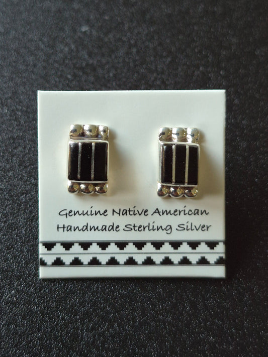 Petite Onyx Inlay Earrings