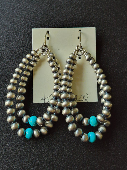 Navajo Pearl Double Loop Earrings