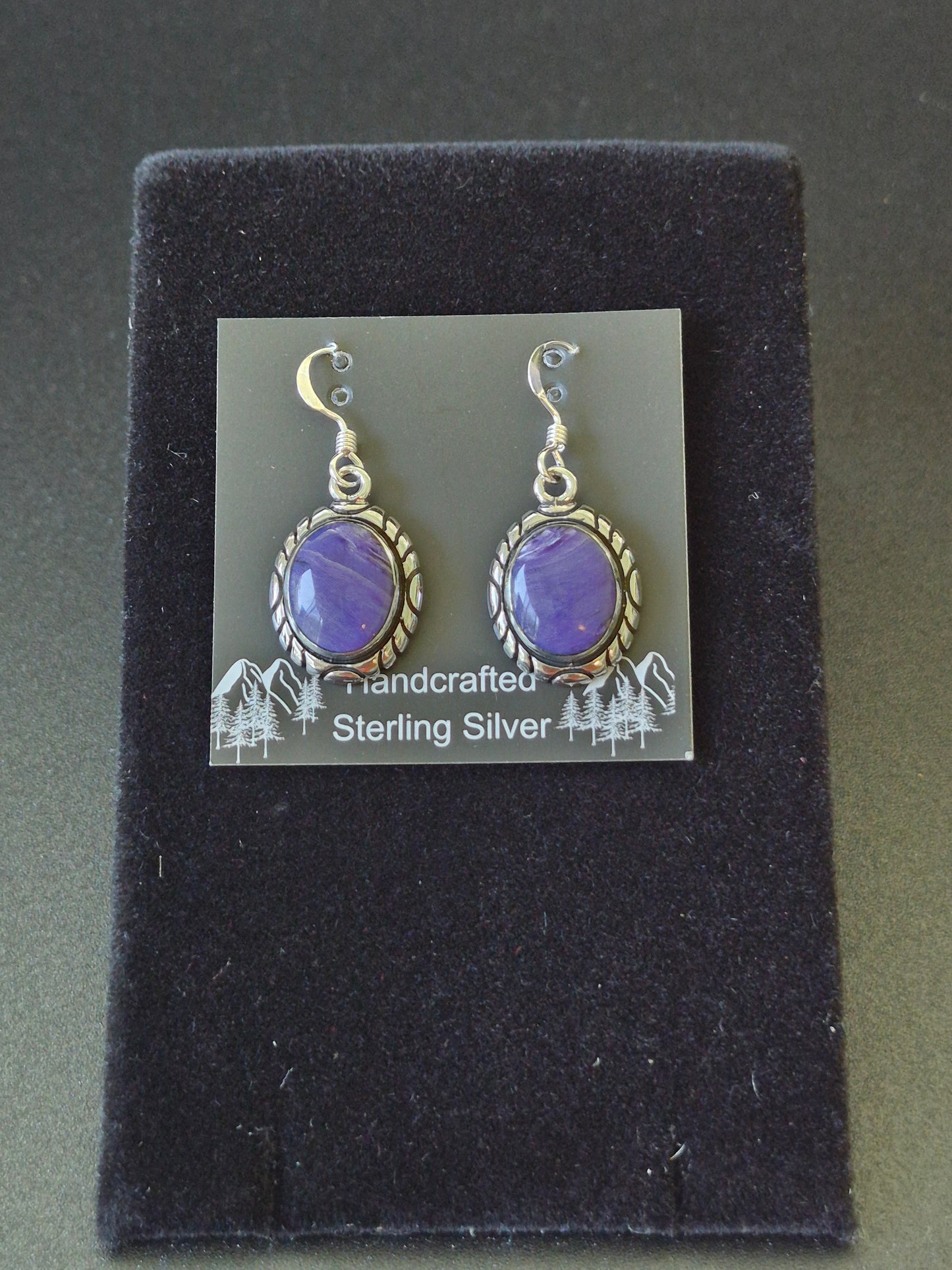 Charoite & Sterling Silver Earrings