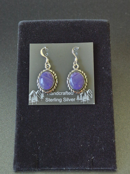 Charoite & Sterling Silver Earrings