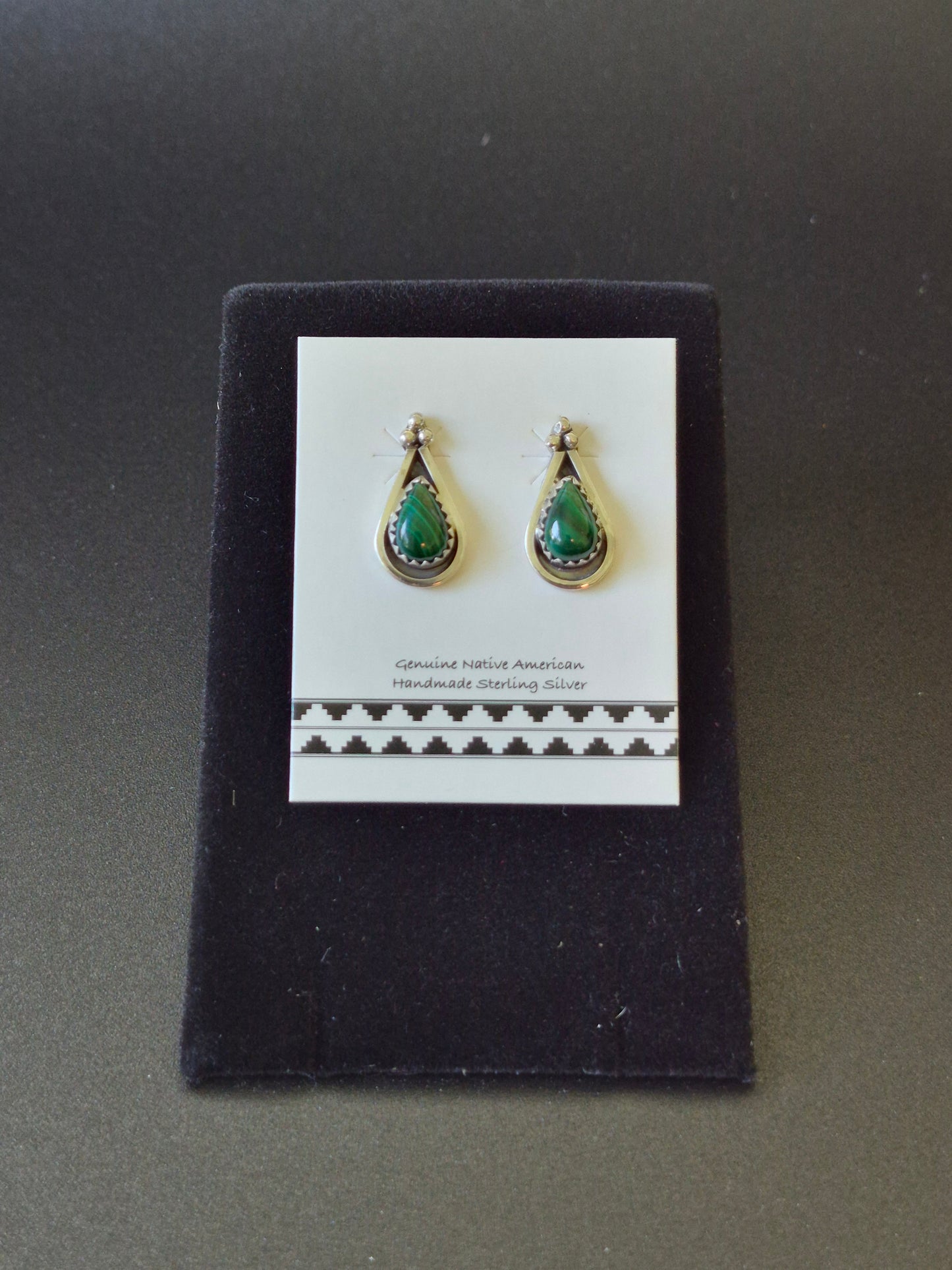 Malachite & Sterling Silver Stud Earrings