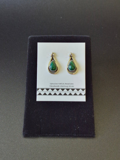 Malachite & Sterling Silver Stud Earrings