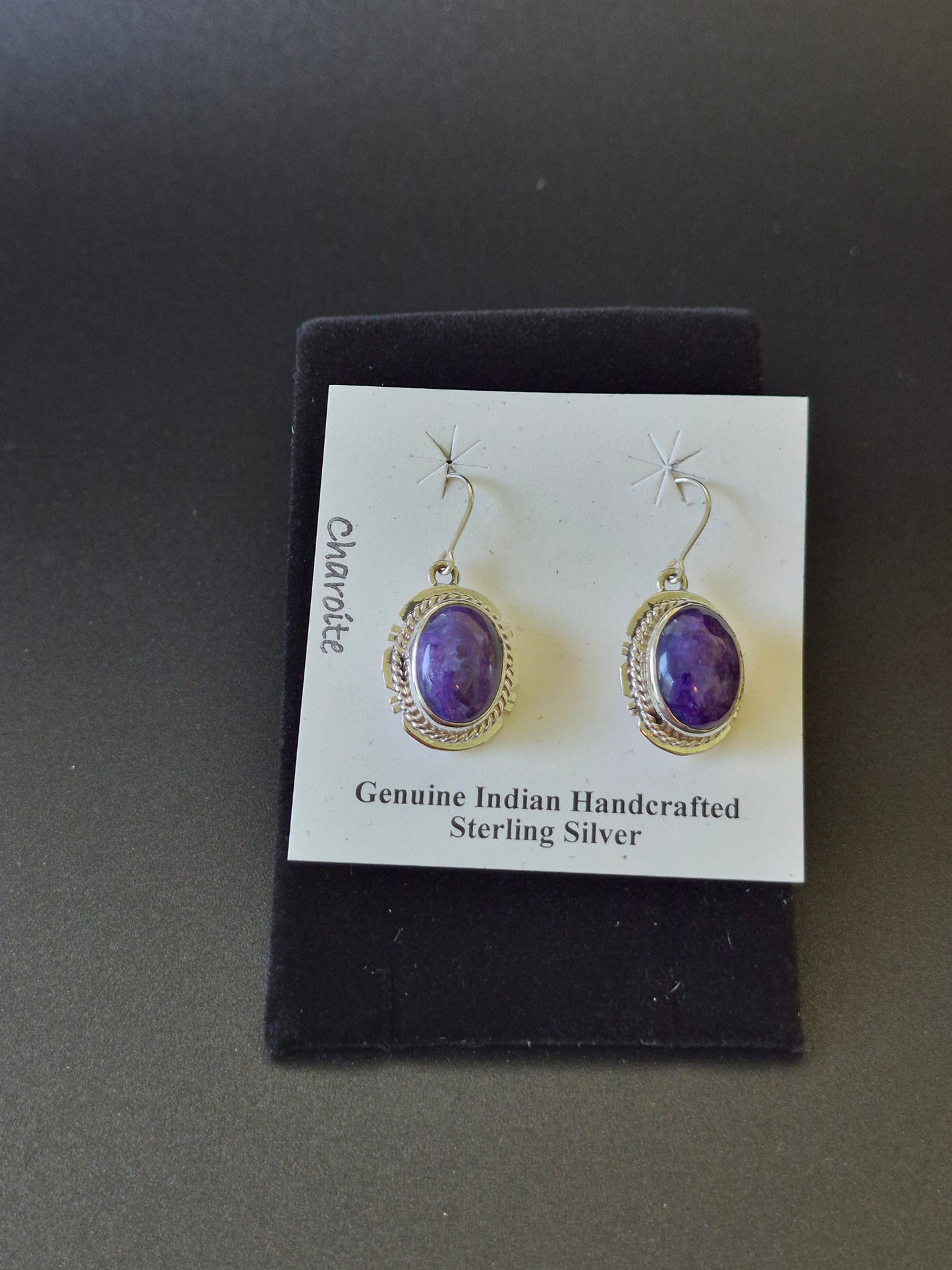 Charoite & Sterling Silver Earrings
