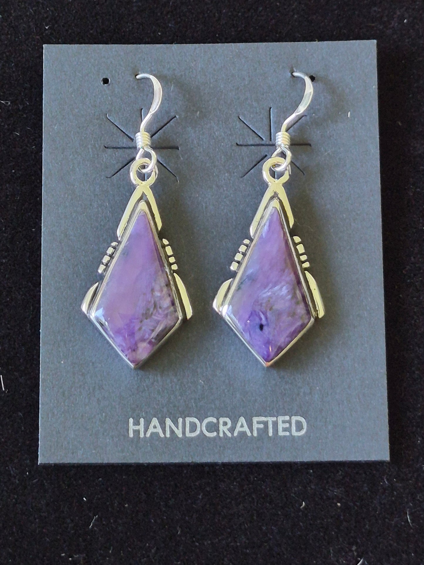 Charoite &Sterling Silver Earrings