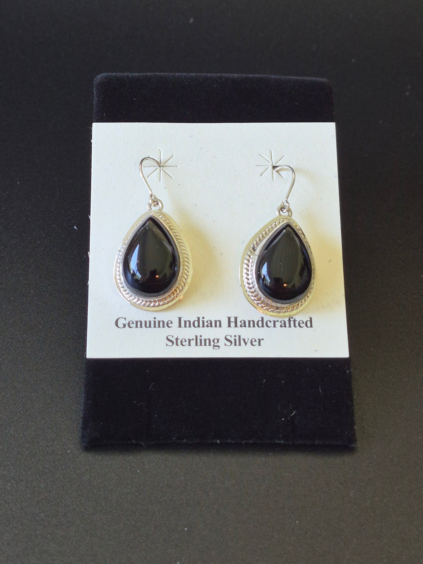 Onyx & Sterling Silver Earrings
