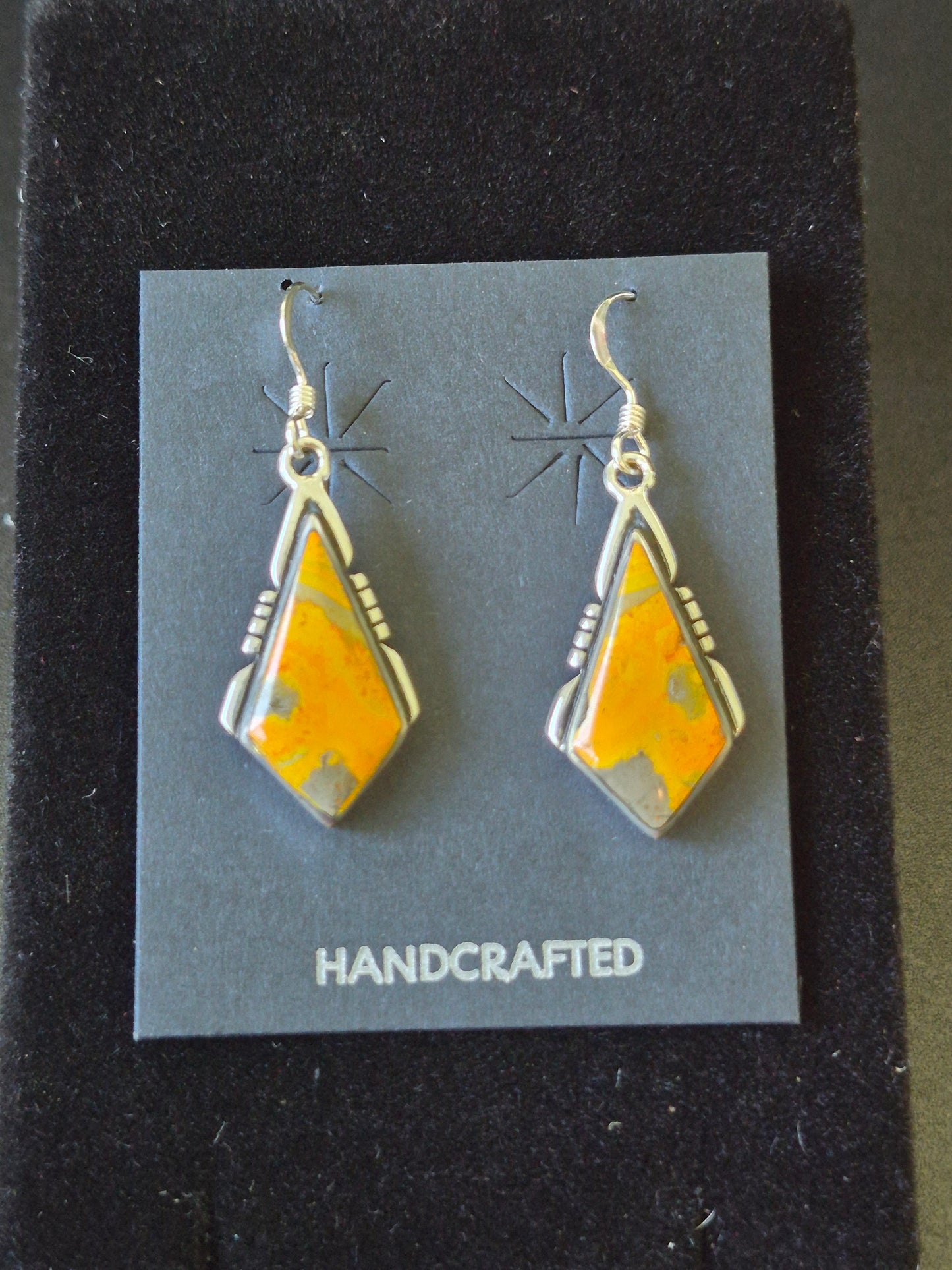 Bumblebee Jasper & Sterling Silver Earrings